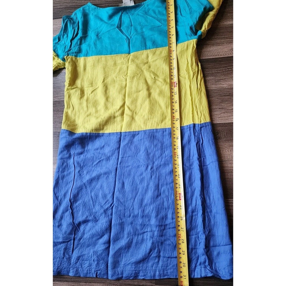 ANTHROPOLOGIE MAEVE 100% RAYON DRESS WOMENS SIZE 2 COLORBLOCK 3/4 SLEEVE - Picture 6 of 10